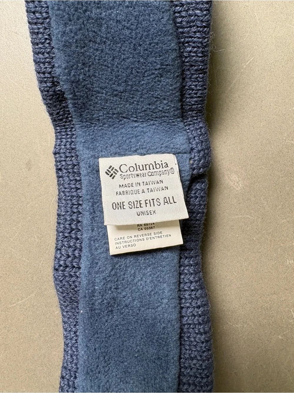 Columbia Blue and White Geometric Knit Headband Head Warmer Ear Cover